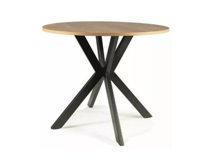 Masa TALIA II STEJAR 90 din MDF + melamina, metal negru 90xH75cm 
