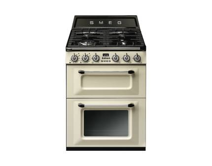 Aragaz mixt Smeg Victoria TR62P, crem, 60 cm latime, retro