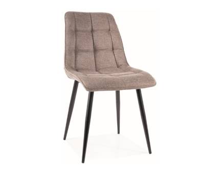 Scaun tapitat CHIC BREGO material textil beige 50x58xH88cm, picioare negre