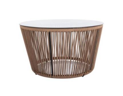 Masuta BAHAMA din sticla securizata fumurie, metal 80xH45cm