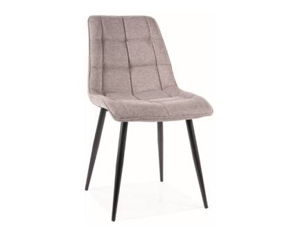 Scaun tapitat CHIC BREGO material textil grey 50x58xH88cm, picioare negre