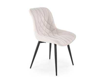 Scaun tapitat K567 material textil beige 47x47xH85cm, picioare negre