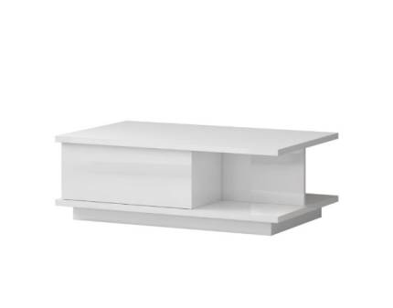 Masuta cu 1 sertar pentru depozitare PIANO WHITE 104x65x36cm alb lucios