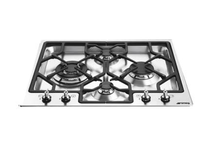 Plita incorporabila pe gaz Smeg Classic PGF64-4, 60 cm, inox, wok, fonta