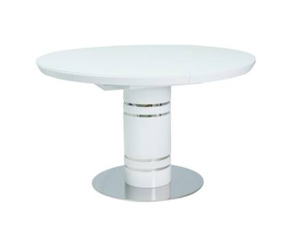 Masa extensibila STRATOS din MDF alb, metal crom 120-160xH76cm