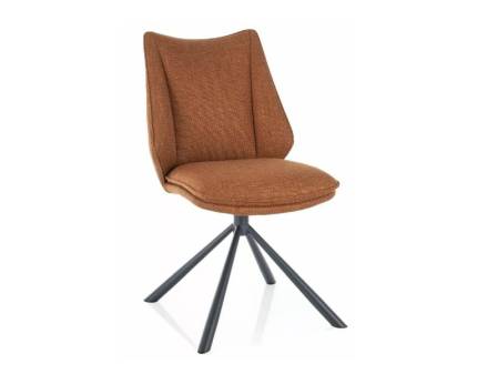 Scaun tapitat KENZIE BJORN rotativ, material textil cinnamon 51x63xH91cm, picioare negre