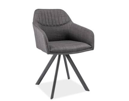 Scaun tapitat MILTON II material textil grey 55x43xH84cm, picioare negre