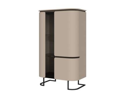 Vitrina cu sticla AURA 83x140x46cm mocca/ stejar Baroc - sticla parsol maro, picioare antracit