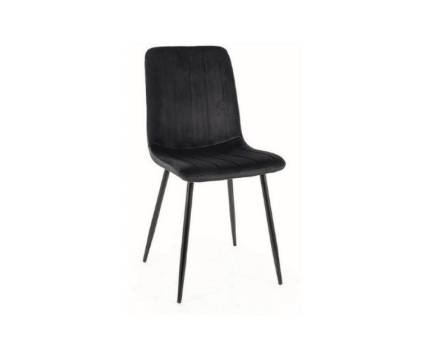 Scaun tapitat ALAN VELVET catifea black 45x52xH91cm, picioare negre