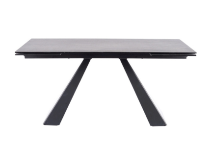 Masa extensibila SALVADORE CERAMIC din cramica cu efect de marmura gri, metal negru 160-240x90xH76cm