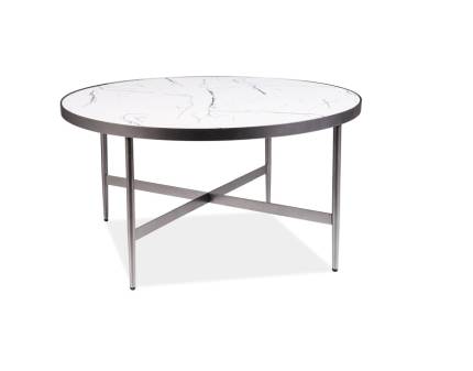 Masuta DOLORES B din MDF si furnir cu efect de marmura alba, metal negru 80xH42cm