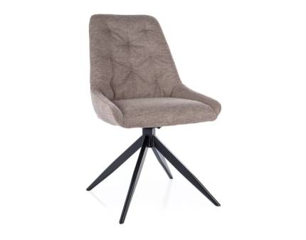 Scaun tapitat ASTI BREGO rotativ, material textil beige 52x63xH88cm, picioare negre