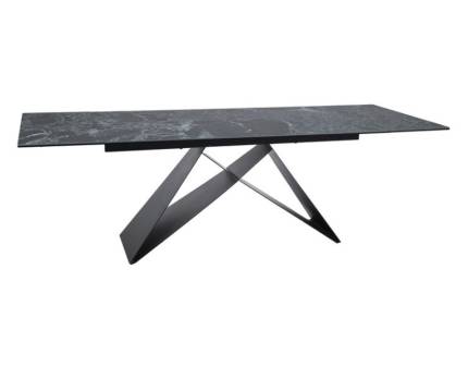 Masa extensibila WESTIN CERAMIC MARIN din ceramica italiana Piatra de Savoia gri, metal negru 160-240x90xH77cm