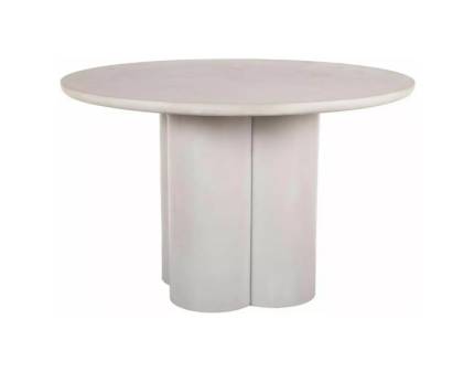 Masa ROSALIA GREY din MDF si microciment gri deschis 120xH74cm