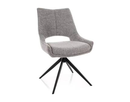 Scaun tapitat FINO I rotativ, functie de inclinare a spatarului, material textil grey 56x60xH87cm, picioare negre 
