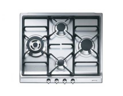 Plita incorporabila pe gaz Smeg Classic SER60SGH3, 60 cm, inox, wok, fonta
