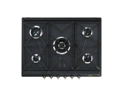 Plita incorporabila pe gaz Smeg Colonial SRV876AOGH, 70 cm, antracit, retro