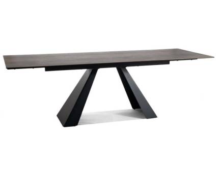 Masa extensibila SALVADORE CERAMIC WOOD din ceramica in nuanta lemnului, metal negru 160-240x90xH77cm
