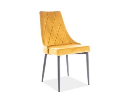 Scaun tapitat TRIX B VELVET catifea curry 49x59xH89cm, picioare negre
