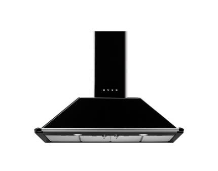 Hota semineu Smeg Victoria KT110BLE, 110 cm, negru, retro