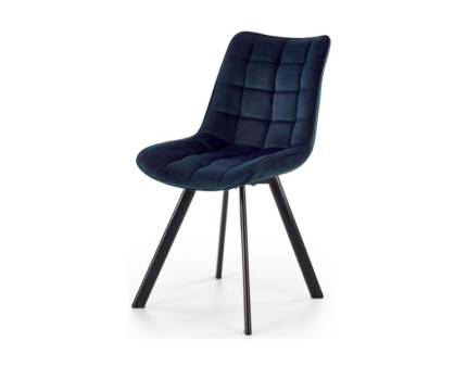 Scaun tapitat K332 catifea blue 46x61xH84cm, picioare negre