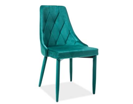 Scaun tapitat TRIX VELVET catifea green 49x59xH89cm, picioare tapitate