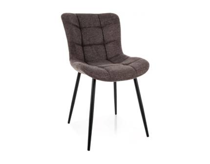 Scaun tapitat JULIA BREGO material textil dark cappuccino 47x62xH82cm, picioare negre 