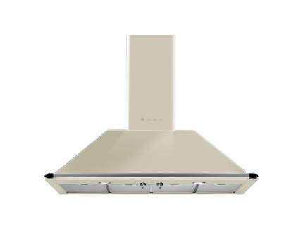 Hota semineu Smeg Victoria KT110PE, 110 cm, crem, retro