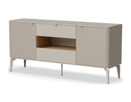 Comoda mare BELUCI 160x76x40cm casmir/ stejar cremona, picioare metal casmir 