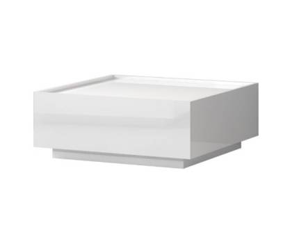 Masuta cu 2 sertare pentru depozitare PIANO WHITE 90x90x36cm alb lucios