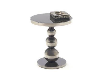 Masuta CARLA din sticla neagra, metal crom 40xH46cm