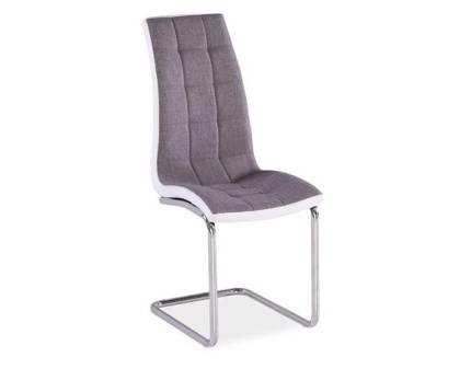 Set 4 scaune tapitate H-103 material textil grey 42x43xH103cm, picioare crom