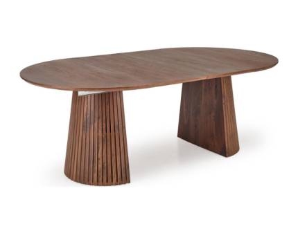 Masa extensibila FARGO NUT din MDF si furnir natural nuc 120-210xH77cm