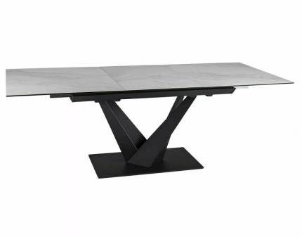 Masa extensibila SORENTO CERAMIC CLOUD din ceramica Nature Cloud alba, metal negru 160-220x90xH76cm