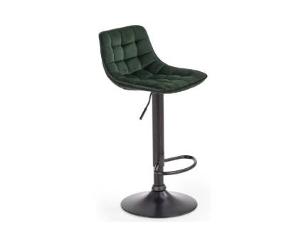 Set 2 scaune tapitate pentru bar H95 reglabil pe inaltime, catifea green 43x35xH84-106cm, picior negru