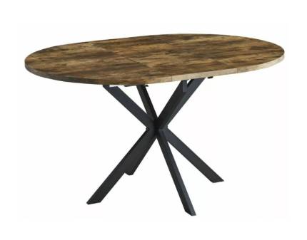 Masa extensibila GASTON VINTAGE din MDF si furnir nuc vintage, metal negru 100-135xH75cm