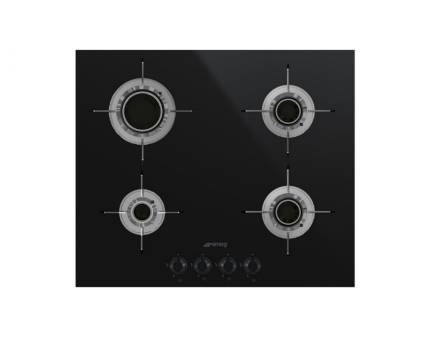 Plita incorporabila gaz Smeg Eclipse Black Glass PVL664CN, 60 cm