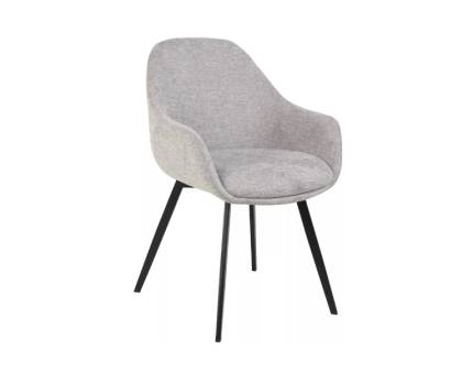 Scaun tapitat VINTO BREGO material textil grey 57x60xH85cm, picioare negre