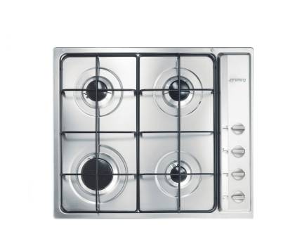 Plita incorporabila pe gaz SmegSelezione Aesthetic S64S, 60 cm, inox 