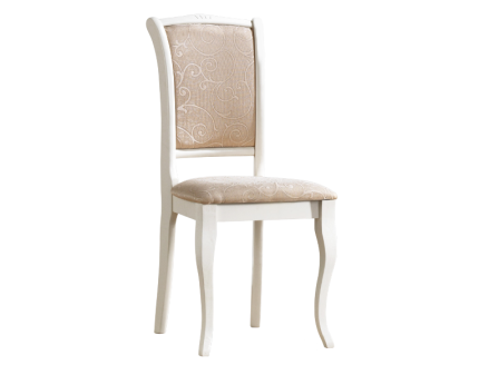 Scaun tapitat OP-SC2 design clasic, material textil cu model cream 45x42xH96cm, cadru si picioare din lemn albe