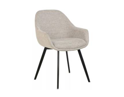 Scaun tapitat VINTO BREGO material textil cream 57x60xH85cm, picioare negre